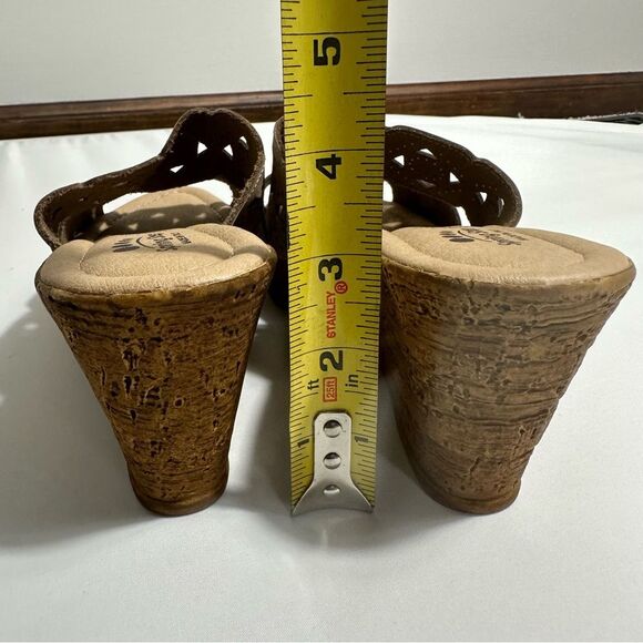 Spring Step Womens Flamyo Slide Italian Leather Cutout Beige Wedge Sandals EU 39 - Picture 9 of 11